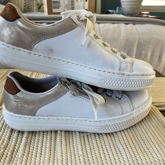Rieker White and Tan Casual Athletic Shoes - Picture 5 of 7